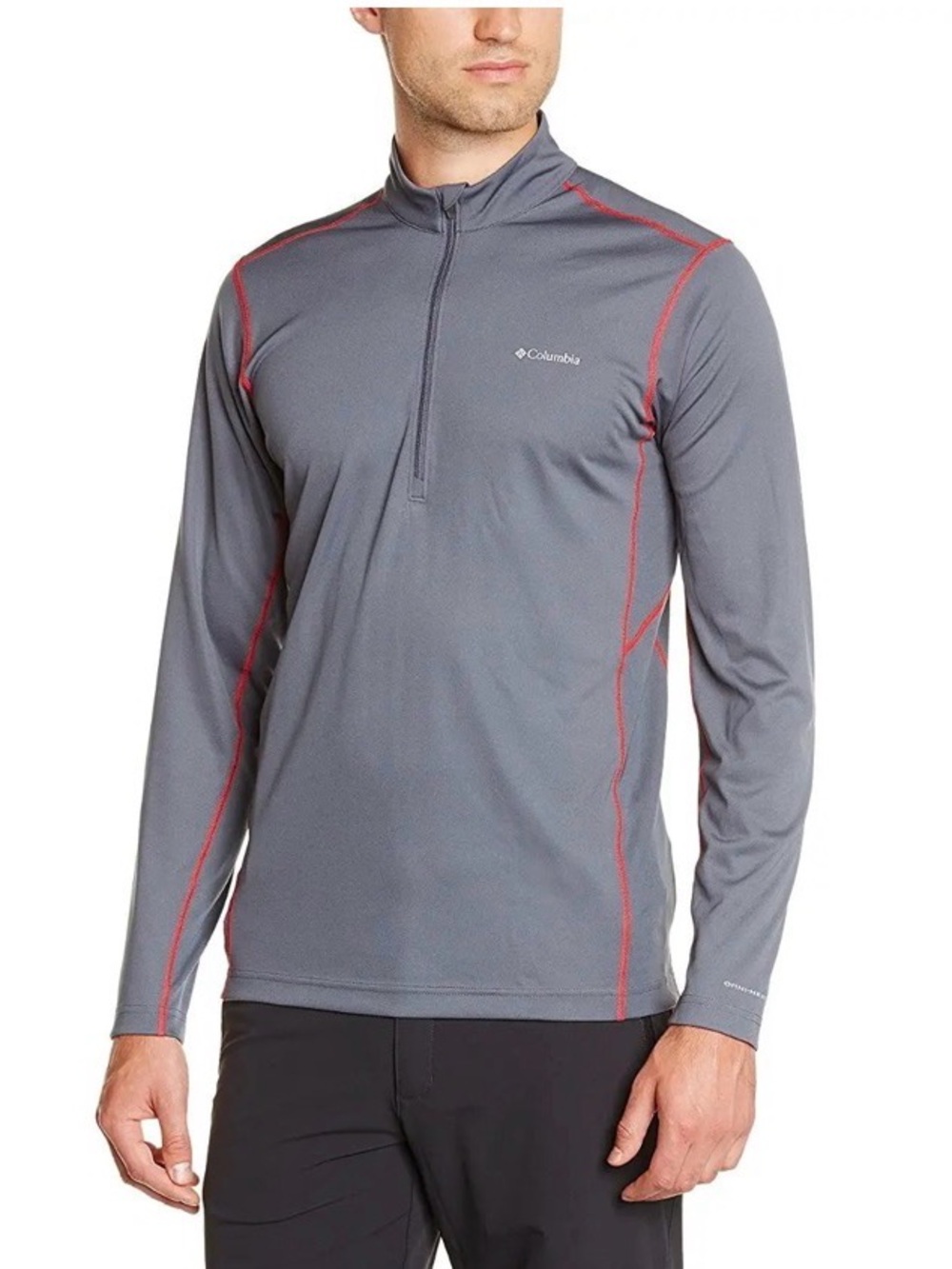 Columbia Men’s Omni Heat Gray Long-Sleeve Quarter-Zip Shirt - Large